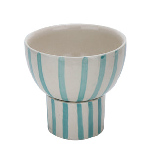 Green Striped Planter Pot ( 2 piece ) - Perilla Home