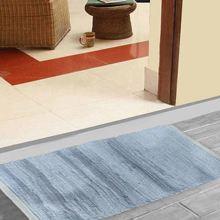 Perilla home Handmade Grey chindi Doormat  (24 x 36 inch)