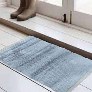 Perilla home Handmade Grey chindi Doormat  (24 x 36 inch)