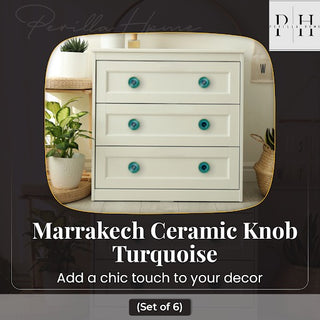 Marrakesh Ceramic Knob Turquoise ( Set Of 6 )