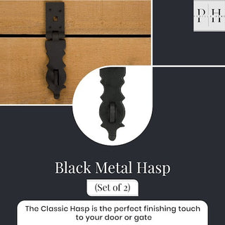 Black Metal Hasp Set of 2