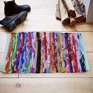 Perilla home Handmade Multi chindi Rug  (24 x 36 inch)