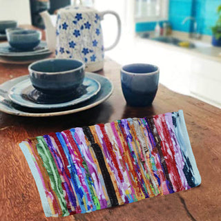 Perilla home Handmade Multi chindi Placemat  (Set of 4)