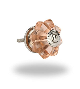 Peach Melon Glass Knob ( Chrome ) (Set of 6)
