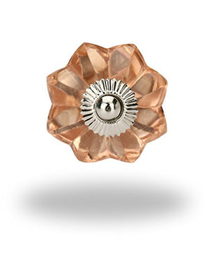 Peach Melon Glass Knob ( Chrome ) (Set of 6)