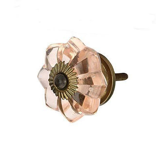Set Of Six Peach Glass Knob - Perilla Home