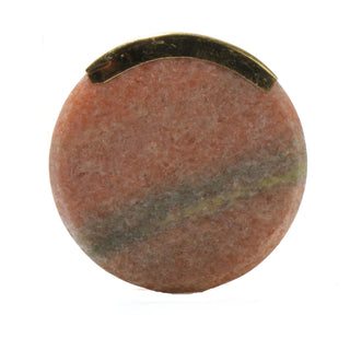 Set Of Six Pink Round Marble Knobs - Perilla Home