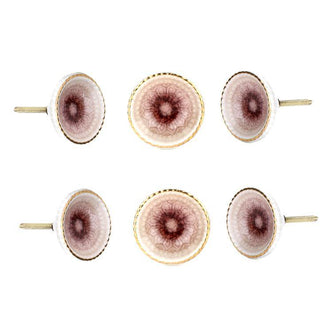 Marrakech Ceramic Knob Pink ( Set Of 6 ) - Perilla Home