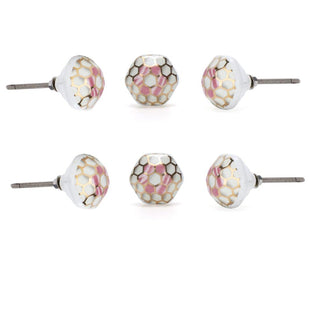 Set of six Hollyhock Pink Knob - Perilla Home