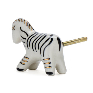 Zebra Ceramic Knob ( Set Of 6 ) - Perilla Home