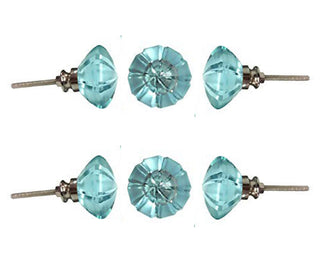 Set Of Six Blue cut Tomato Knob - Perilla Home