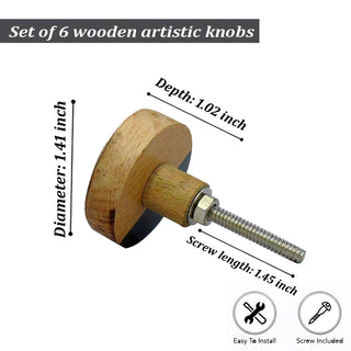 Artistic Wooden Knobs (Set of 6)