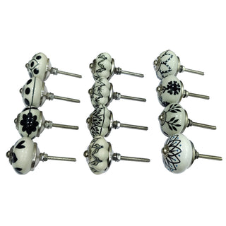 Beau Noir Ceramic Knob ( Set of 12 )