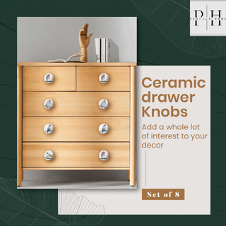 Bird Design Ceramic Drawer Knobs ( Set of 8 )
