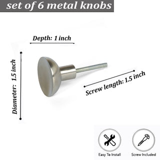 Silver Bonn Metal Knobs (Set of 6)