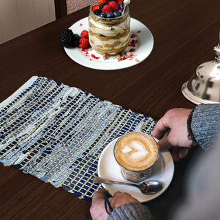 Perilla home Charcoal grey chindi Placemat  (set of 4)