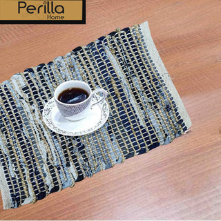 Perilla home Charcoal grey chindi Placemat  (set of 4)