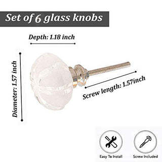 Clear Cut Tomato Glass Knob (Set of 6)