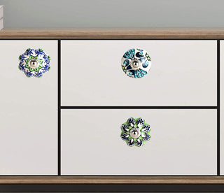 Ceramic Garden Green Drawer Knob (Set Of 12)