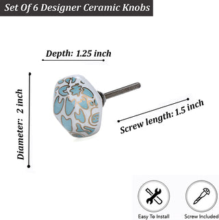 Hollyhock Green Knob ( Set of 6 )