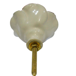 Off White Rose Ceramic Knobs - Perilla Home