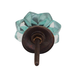 Light Blue Melon Glass Knobs (Set of 6)