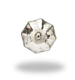 Silver Mirror Glass Knob (Set of 6)