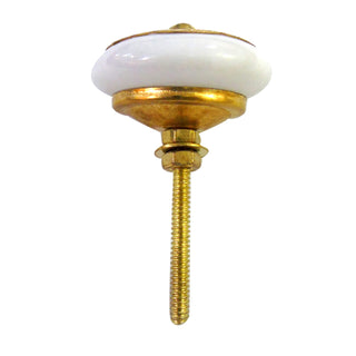 Golden Round Ceramic drawer Knob side view