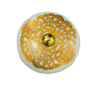 Golden Round Ceramic drawer Knob 