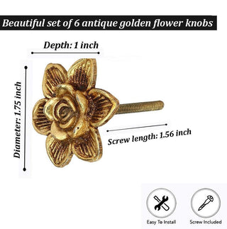 Antique Gold Flower Knobs
