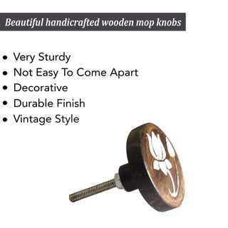 Lotus Flower Wooden Knobs | Mother Of Pearl (Set of 6)