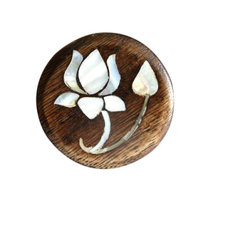 Lotus Flower Wooden Knobs | Mother Of Pearl (Set of 6)