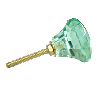 Mint Cut Glass Knobs (Set of 6)