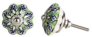 Ceramic Garden Green Drawer Knob (Set Of 12)