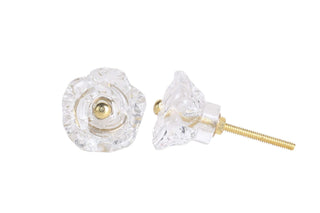 Transparent Rose Glass Knobs (Set of 6)