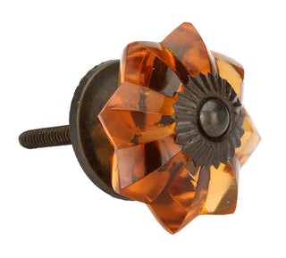 amber melon glass knob side view