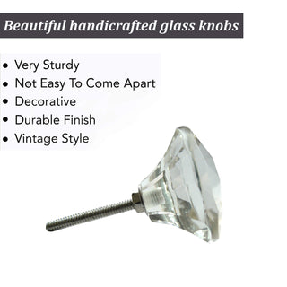 Clear Cut Glass Drawer Knobs (Set of 10)