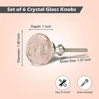 Light Pink Bubble Glass Knobs - Perilla Home