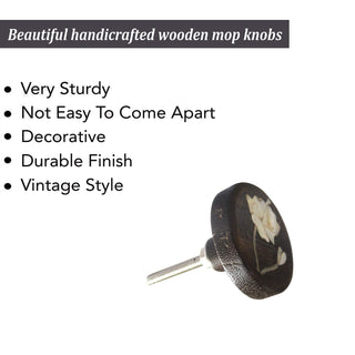 Lily Flower Wooden Knobs | Mother Of Pearl (Set of 6)