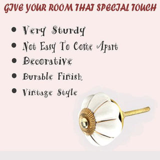 Off White Ceramic Flower Knobs - Perilla Home