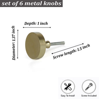 Golden Jena Big Metal Knobs (Set of 6)