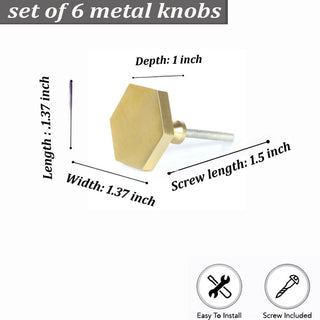 Golden Lucca Metal Knobs (Set of 6)