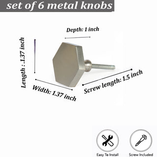 Silver Lucca Metal Knobs (Set of 6)