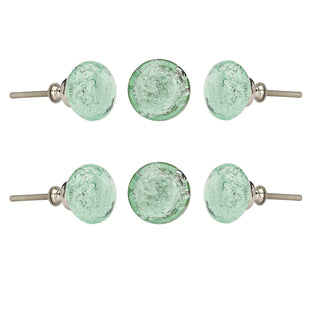 Light Green Bubble Glass Knobs (Set of 6)