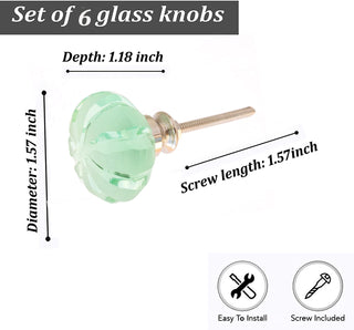 Mint Tomato Glass Knob (Set of 6)