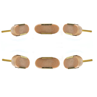 Set Of Six Pink Oval Marble Knobs - Perilla Home