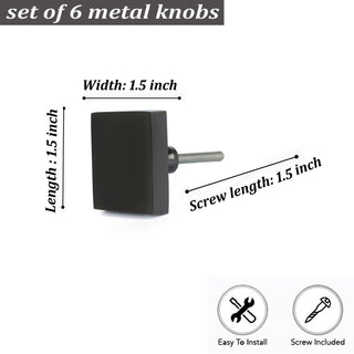 Black Pesaro Metal Knobs (Set of 6)