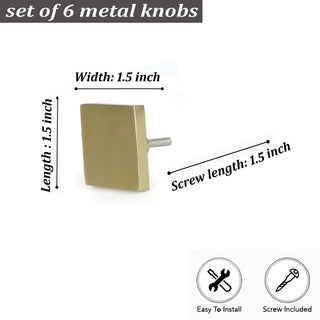 Golden Pesaro Brass Knobs (Set of 6)