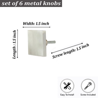 Silver Pesaro Metal Knobs (Set of 6)