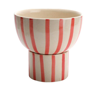 Red striped planter round ( 2 piece ) - Perilla Home